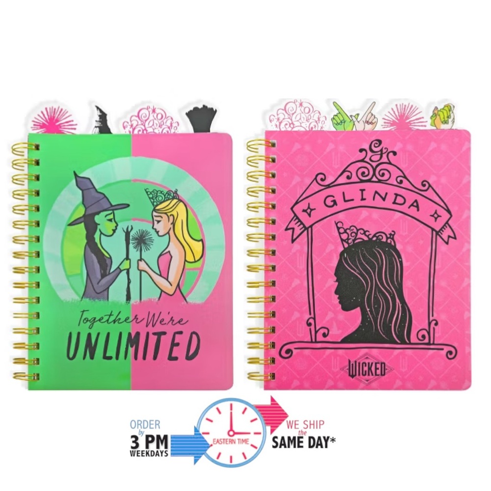 Wicked movie journal set Elphaba and Glinda NEW